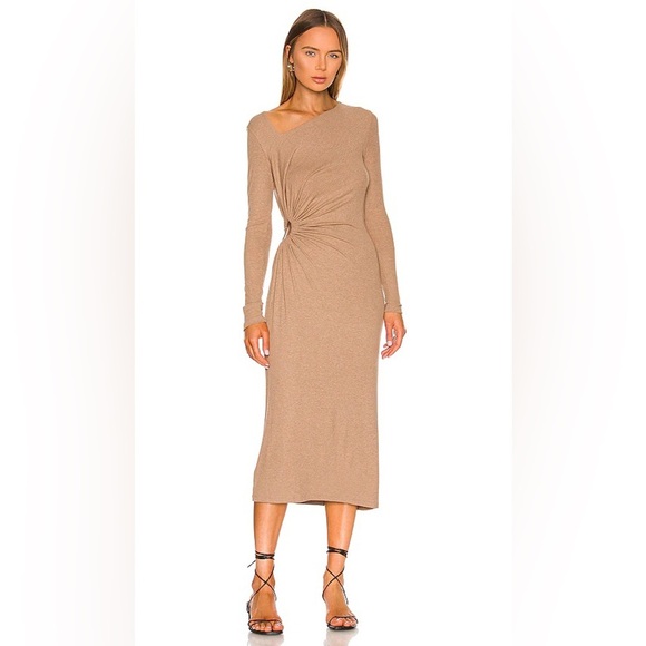 NWOT! Revolve LNA Ami Rib cut out Dress in Mushroom size S - Picture 5 of 12